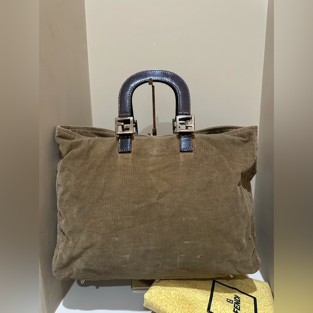 Fendi Brown Corduroy Bag - Picture 6 of 13